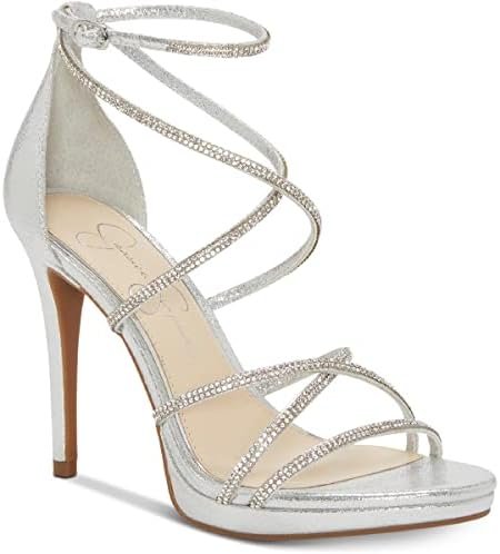 Jessica Simpson Womens Jaeya Rhinestone Strappy Dress Sandals