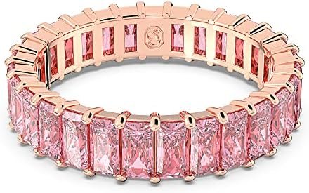 SWAROVSKI Matrix Crystal Ring Collection, Pink Crystal, Rose Gold-Tone Finish