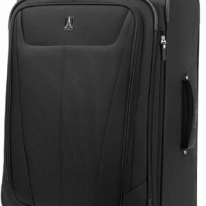 Travelpro Maxlite 5 Softside Expandable Checked Luggage with 4 Spinner Wheels, Lightweight Suitcase, Men and Women, Black, Checked Medium 25-Inch