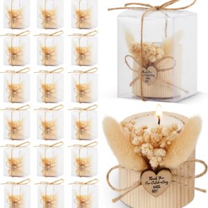 50 Pcs Rustic Wedding Favor Candle Holders Bridal Shower Favors Candles Wedding Party Favors Wedding Wooden Candle Gifts Wedding Souvenirs for Guest Romantic Gifts Wedding Decorations (Light Brown)