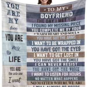 WSYEAR Gifts for Boyfriend Birthday Gift-to My Boyfriend Blanket I Love You Gifts for Him Anniversary Christmas Fathers Day Valentines Thanksgiving Presents from Girlfriend (Boyfriend Gifts, 80″x60″)