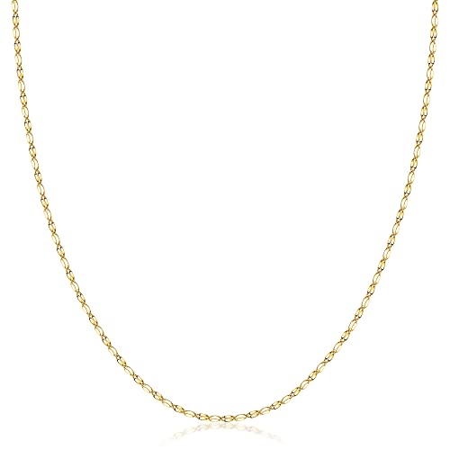 PORI JEWELERS 10K Solid Gold 2.0MM Diamond Cut Mirror Chain Necklace or Anklet – Unisex Sizes 10″-30″ – Yellow, White, Rose or 3 Tone