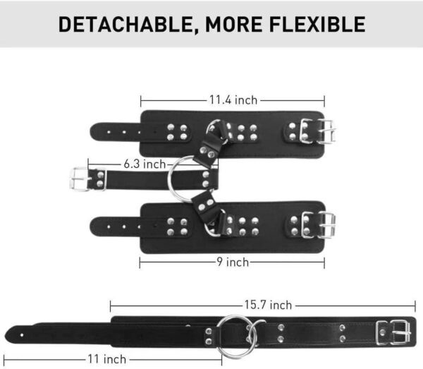 Neck to Wrist Restraints kit, Adult Sex Toys Frisky Beginner Behind Back Handcuffs Adjustable Bondage Set, Couple SM Sex Game Tool Sweater Yoga I6 - Image 4