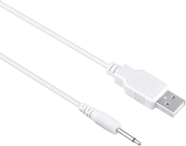 3ft White USB Vibrator Cable Cord Compatible with Rechargeable Adult Toys Vibrators Universal Charger - Image 2