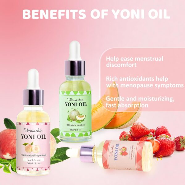 Yoni Oil for Women Set Of 3, 100% Natural Feminine Oil Deodorant for Women, Eliminates Odor and Ph Balanced, Feminine Serum Made with Pure Natural Essential Oils (1 fl oz/30 ml) - Image 3