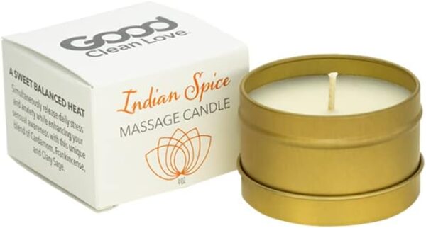 Good Clean Love Indian Spice Massage Candle, Warms into an Aromatic & Intimate Massage Oil, 100% Natural, Made with Pure Essential Oils, Exotic Sweet & Spicy Scent, Aphrodisiac Fragrances, 4 Oz - Image 2