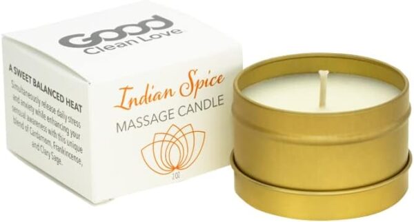 Good Clean Love Indian Spice Massage Candle, Warms into an Aromatic & Intimate Massage Oil, 100% Natural, Made with Pure Essential Oils, Exotic Sweet & Spicy Scent, Aphrodisiac Fragrances, 2 Oz - Image 2