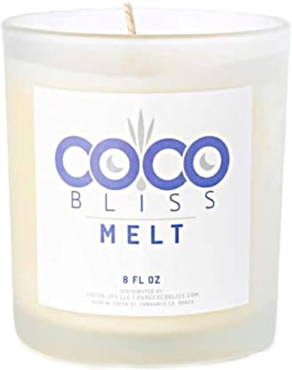 Coco Bliss Melt - Massage Candle 8 Oz | Natural Coconut Moisturizing Body Oil Candles with Vanilla Scent for Women, Men & Couples | Essential Oil Candle with Vitamin E Almond Oil, Cocoa Butter - Image 10