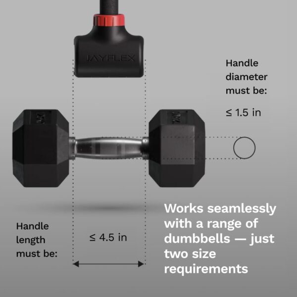 Jayflex Hyperbell Dumbbell Converter - Convert Dumbbells to Barbell Set and Kettlebell for Home Fitness - Adjustable & Up to 200 lb Capacity Weight Barbell for Weight Lifting - Image 6