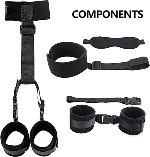 BDSM Neck to Wrist Bondage Restraints Set - Behind Back Handcuffs Collar with Blindfold Bed Ties Restraints Sex Toys Slave Restraints Handcuffs Bondage Rope Kit for Couples SM Games Yoga Sweater N0m6 - Image 3