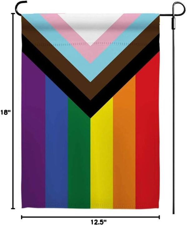 Progress Pride Rainbow Garden Flags - Inclusive Progress Yard Small Flag 12.5x18 Inch for LGBTQ Lesbian Gay Transgender - Image 9