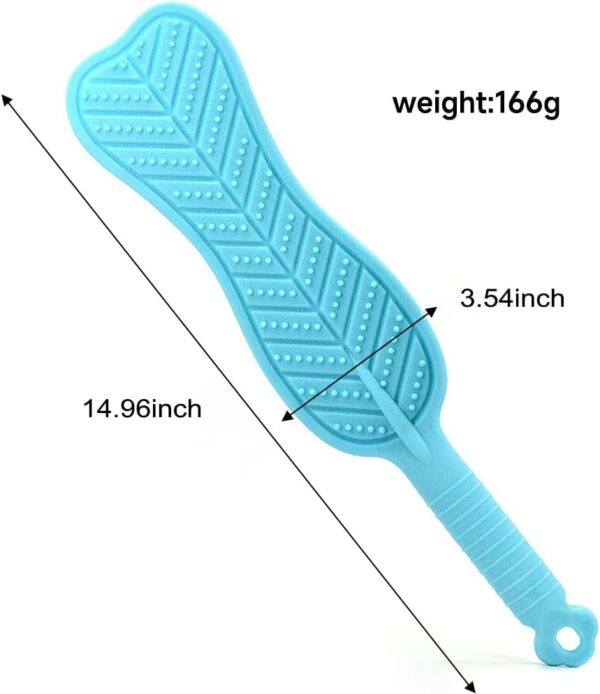 Spanking Paddle for Sex Adult Play,Textured Rubber Palm-Leaf Fan Shaped Slapper Sex Paddle, Bumps Flexible Flirt Toy for SM Bondage Game Adult Sex Toys,for Couple/Women/Gay 14.96 inch BDSM (Blue) - Image 3