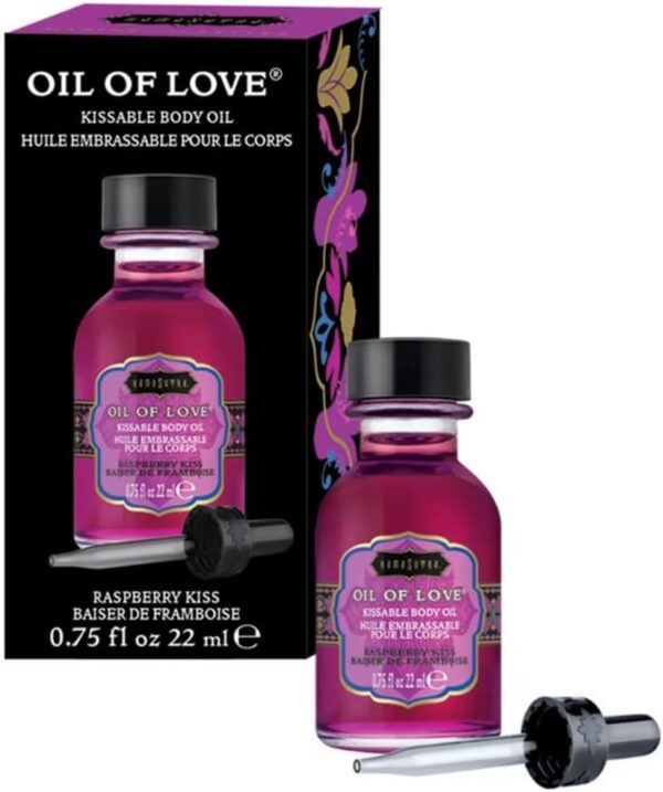 KAMA SUTRA Oil of Love Raspberry Kiss - .75 fl oz - Kissable Warming Body Topping for Oral Foreplay Fun, Delicious Lickable Flavor for Couples, Women, and Men. Water-Based. - Image 2