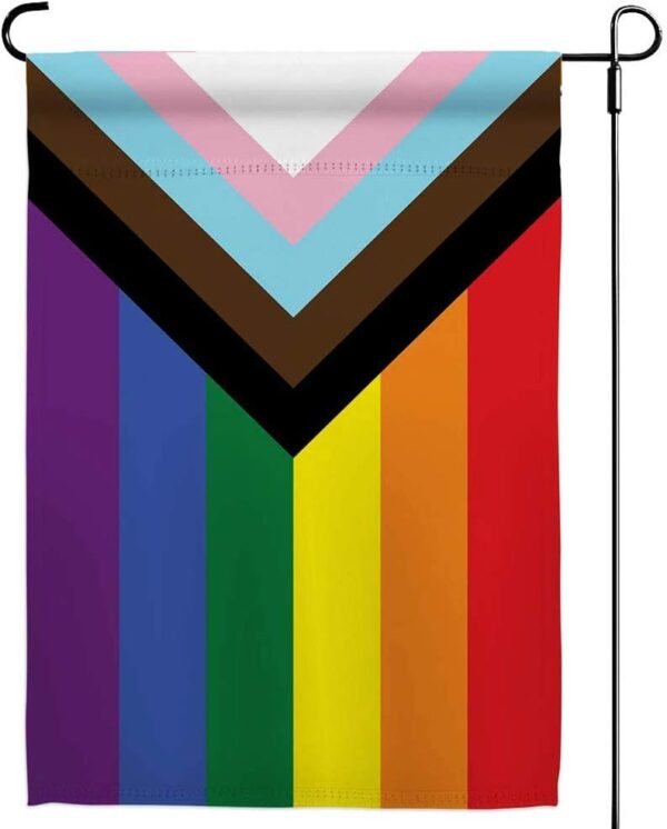 Progress Pride Rainbow Garden Flags - Inclusive Progress Yard Small Flag 12.5x18 Inch for LGBTQ Lesbian Gay Transgender - Image 2