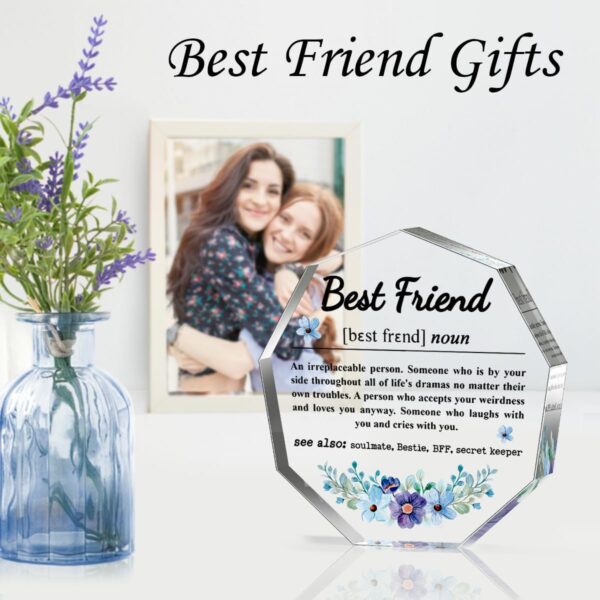 Best Friend Birthday Gifts BFF Bestie Gifts Friendship Gifts for Best Friends Graduation Christmas Gifts for Best Friend Soul Sister Thank You Gift for Best Friends Definition Acrylic Decorative Signs - Image 3