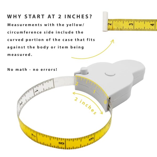 Perfect Body Tape Measure - 80 Inch Automatic Telescopic Tape Measure - Retractable Measuring Tape for Body: Waist, Hip, Bust, Arms, and More (White - 80 inch) - Image 4