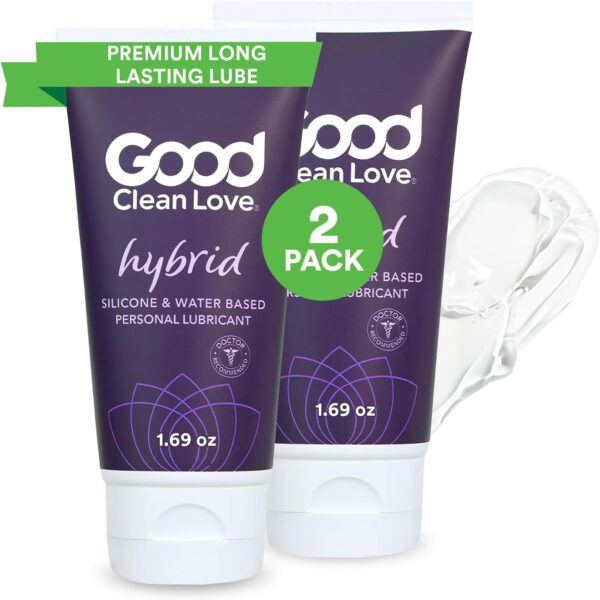 Good Clean Love Hybrid Silicone & Water Based Lube, Premium Personal Lubricant, Long Lasting Lube with Hyaluronic Acid, Safe for Condoms, Intimate Wellness Gel for Men & Women, 1.69 Oz (2-Pack) - Image 2