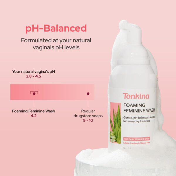 Foaming Feminine Wash pH-Balanced, Plant-Based Cleanser, Parabens & Sulfates Free, Daily Use, Supports Vaginal Health, hygiene essentials for All Skin Types, 5 fl. oz (Pack of 2) - Image 5