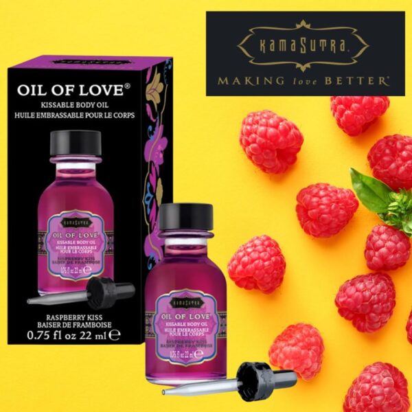 KAMA SUTRA Oil of Love Raspberry Kiss - .75 fl oz - Kissable Warming Body Topping for Oral Foreplay Fun, Delicious Lickable Flavor for Couples, Women, and Men. Water-Based. - Image 6