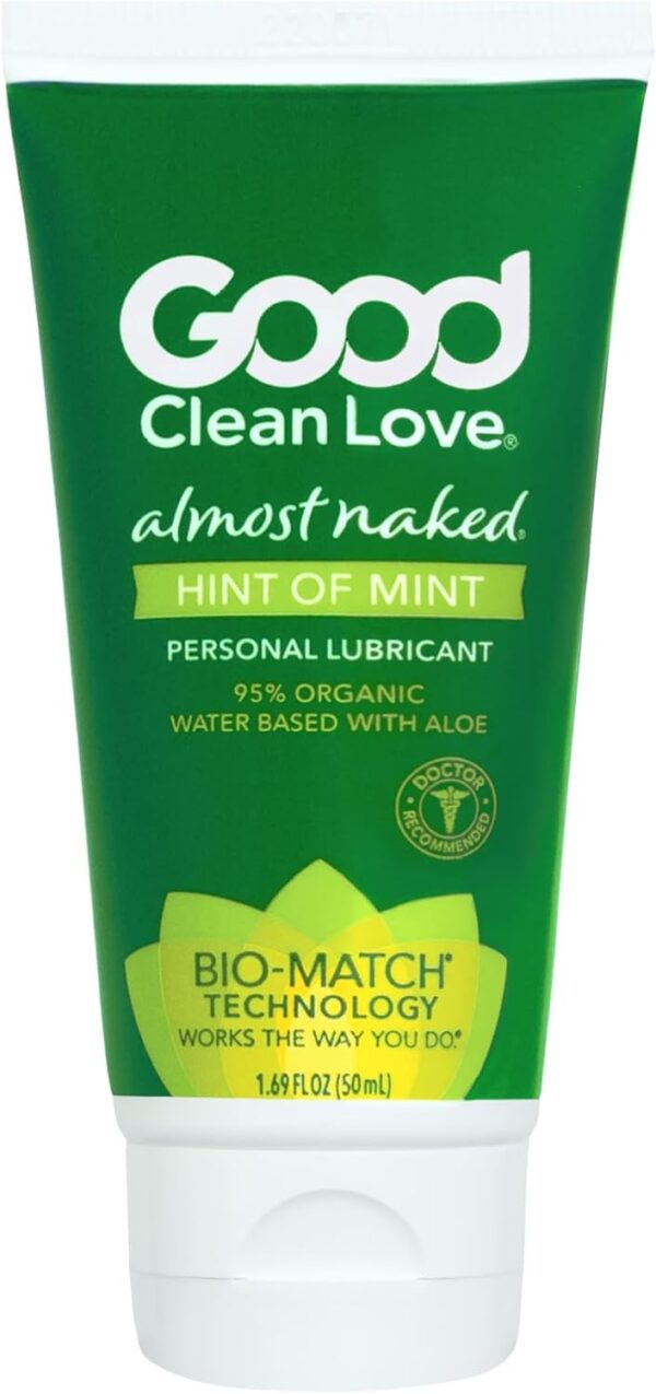 Good Clean Love Almost Naked + Almost Naked Hint of Mint, Organic Water Based Lubricants, Made with Aloe Vera, Safe for Toys & Condoms, Intimate Wellness for Men and Women - Image 4