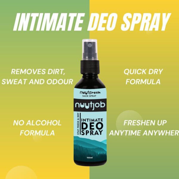 NuutFresh Intimate Deo Spray for Men 3.38 fl oz | Sack Deo Spray | Tea Tree, Witch Hazel & Green Tea Extract | Alcohol Free | Controls Sweat & Odour | For Men-Boys - Image 3