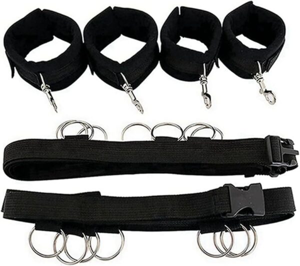 Sex Furniture Kit Restraints for Ankles Hands Sex Furniture Hand Cuff SM Games Bondge Ties for Bed Sex Restraints Bondage Kit Toys for Women Sweater with Safety Release Soft Leather Fuzzy J8 - Image 3