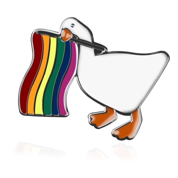 Smilebelle Pride Pin as Pride Accessories, LGBTQ Pin as Pride Gifts, Ally Pin for Lesbian Gay Communities, Goose Enamel Bi Pride Pin as Rainbow Jewelry for Outfits Backpack Hat Decoration - Image 2