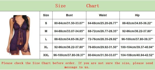 Women Lingerie Lace Chemise Sleepwear Babydoll V Neck Mesh See Through Nightgowns Strappy Backless Nightwear Dress - Image 3