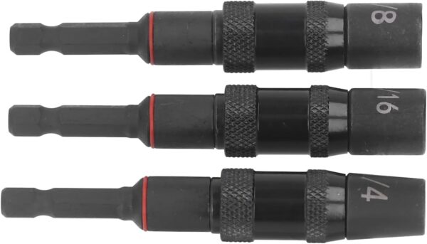 Oumefar Impact Driver, 3-in-1 Impact Flip Socket Drive Impact Socket Set Drill Socket Adapter Set 1/4in Strong Magnetic Impact Flip Socket Bit Holder - Image 10