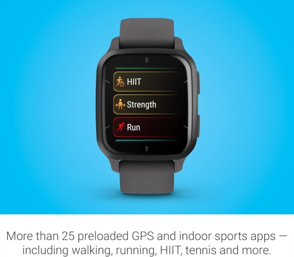 Garmin Venu® Sq 2 GPS Smartwatch, All-Day Health Monitoring, Long-Lasting Battery Life, AMOLED Display, Slate and Shadow Gray - Image 6