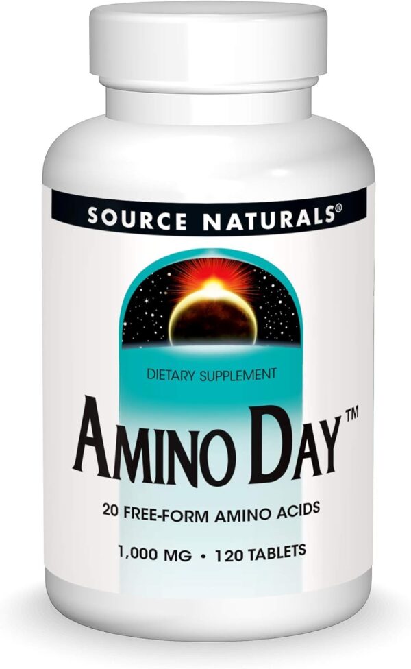 Source Naturals Amino Day - 20 Free Form Amino Acids Supports Quality Dieting During Nutrition - 120 Tablets - Image 2