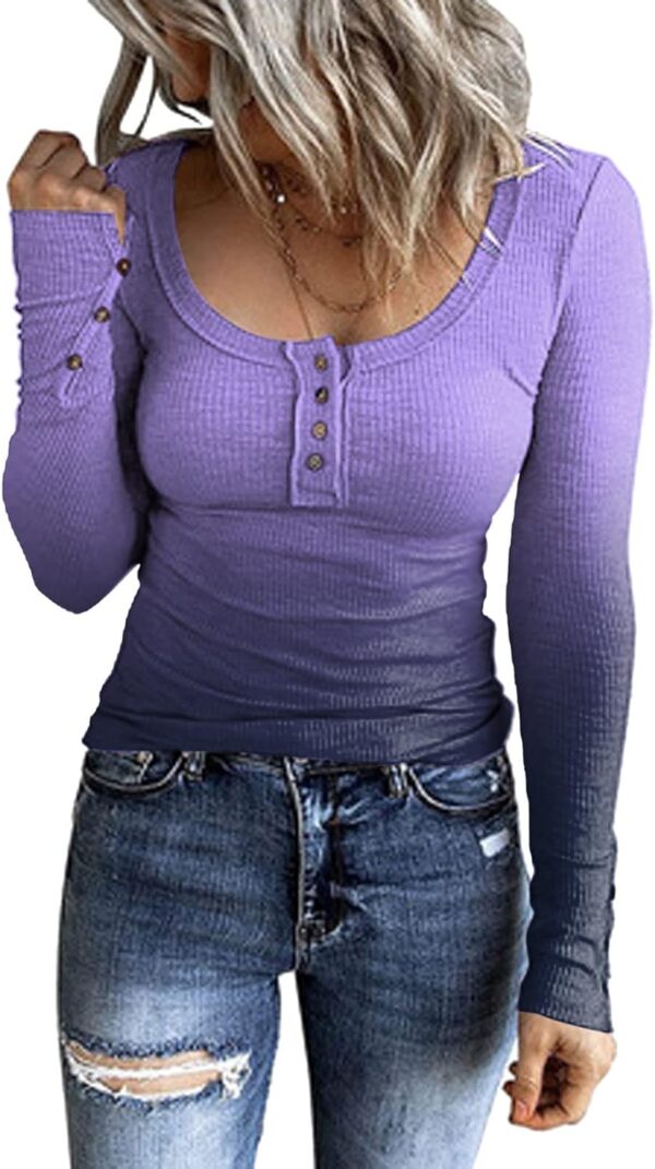 SNKSDGM Women Turtleneck Long Sleeve Shirts 2024 Fall Clothes Base Layer Slim Knit Thermal Underscrubs Tee <br> - Image 4