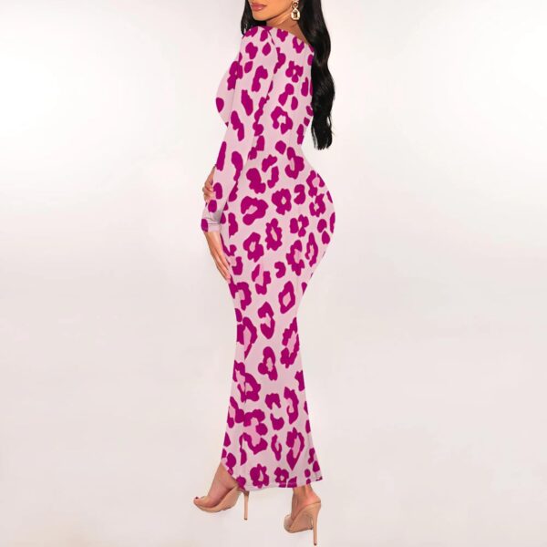 2024 Women's Fall Fashions Sexy Maxi Tight Long Sleeve Square Neck Cocktail Dress Colorful Print Going Out Date Night Dresses <br> - Image 5