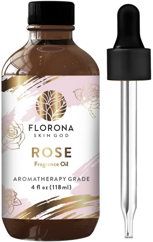 Florona Rose Premium Quality Fragrance Oil - 4 fl oz- 100% Pure & Natural Organic Rose Oil Essential Oil, Rose Aromatherapy Oil for Diffuser, Bath, Rose Massage Oils - Image 2