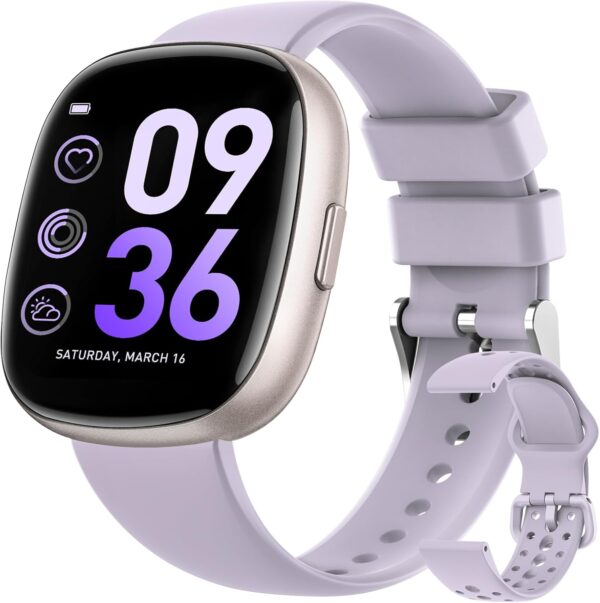 Smart Watches for Men Women Fitness: Fitness Tracker with Blutooth Call 24H Heart Rate SpO2 Sleep Monitor 5ATM Waterproof 120+ Sport Mode Smartwatch Compatible with iPhone Android Phones (Lavender) - Image 2