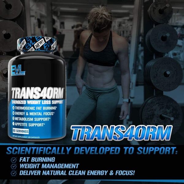 EVL Thermogenic Fat Burner Support - Fast Acting Weight Loss Energy and Appetite Support - Trans4orm Green Tea Fat Burner and Weight Loss Support Supplement for Men and Women - 60 Servings - Image 4