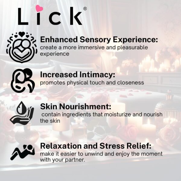 Lick Strawberries and Cream Flavored Massage Oil – Romantic, Body Safe, Non-Greasy Formula, Date Night 4 oz - Image 5