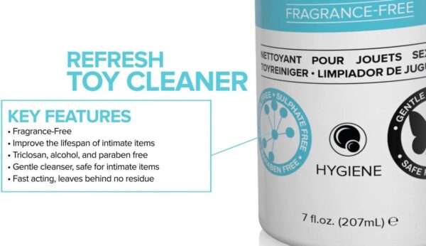 JO Refreshing Toy Foaming Cleaner, Advanced Hygienic Formula Safely and Effectively Cleans Intimate Toys, 7 Fl Oz - Image 4