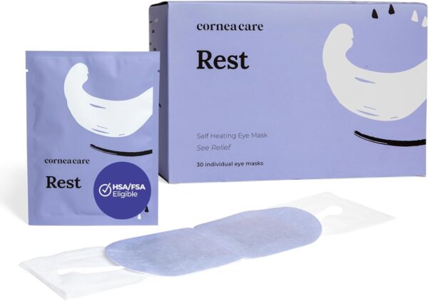 Rest: Self Heating Warm Compress for Eyes | Heated Eye Mask for Fast Relief of Dry Eyes | No Microwave Needed | Eye Treatment Products for Dry Eye Relief | 30 Count | FSA & HSA Eligible - Image 2