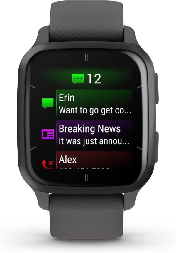 Garmin Venu® Sq 2 GPS Smartwatch, All-Day Health Monitoring, Long-Lasting Battery Life, AMOLED Display, Slate and Shadow Gray - Image 3