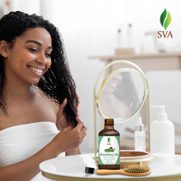 SVA Rosemary Essential Oil – 4 Fl Oz – 100% Natural Rosemary Oil for Hair, Face, Skin Care, Diffuser, Aromatherapy, Scalp, Body Massage, Soap and Candle Making – with Dropper - Image 8