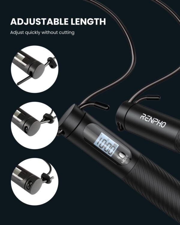 RENPHO Cordless Jump Rope, Weighted Jump Rope with Counter, Jump Ropes for Fitness, Smart Skipping Rope for Crossfit, Gym, Burn Calorie, APP Data Analysis, at-Home-Workout for Women Men Adult Kids - Image 5