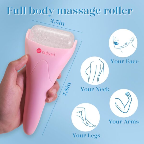 BAIMEI IcyMe Cryotherapy Ice Roller for Face and Eyes Massager Puffiness Redness Reducing Migraine Pain Relief, Skin Care Tool Helps on Muscle Tension, Self Care Gift for Men Women - Image 5