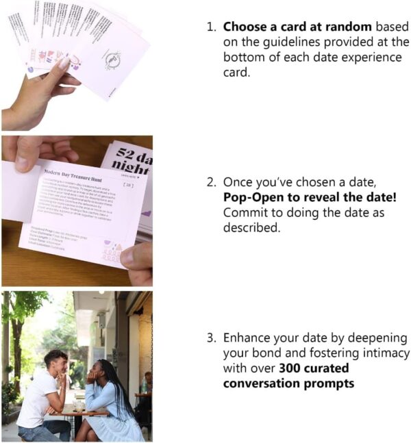 Dessie Couples Gift Ideas - 52 Pop-Open Date Night Ideas and 300+ Conversation Starters. Great Card Games for Couples, Men, Women. Boyfriend Gifts, Bride Gifts - Image 4