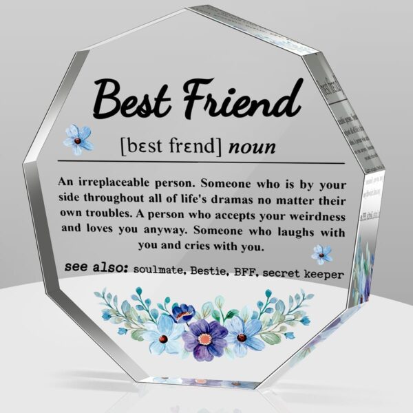 Best Friend Birthday Gifts BFF Bestie Gifts Friendship Gifts for Best Friends Graduation Christmas Gifts for Best Friend Soul Sister Thank You Gift for Best Friends Definition Acrylic Decorative Signs - Image 2