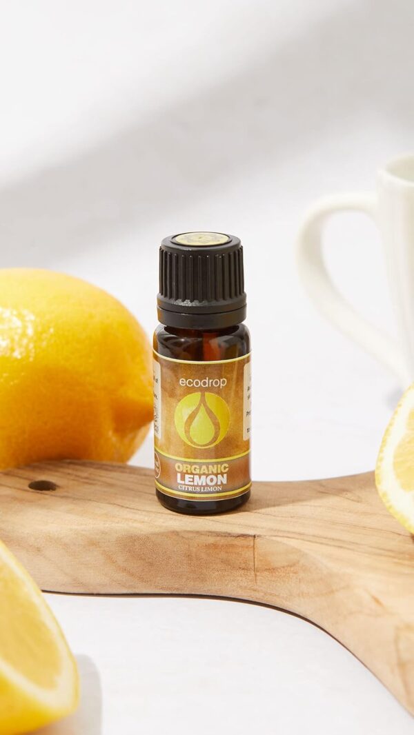 Ecodrop Pure Lemon Essential Oil - 0.34 Oz | 100% Natural Therapeutic Grade Italian Citrus Limon Oil | Aromatherapy Massage, Diffuser, Bath & Candle Oil for Clear Skin & Hair Growth | Organic - Image 4