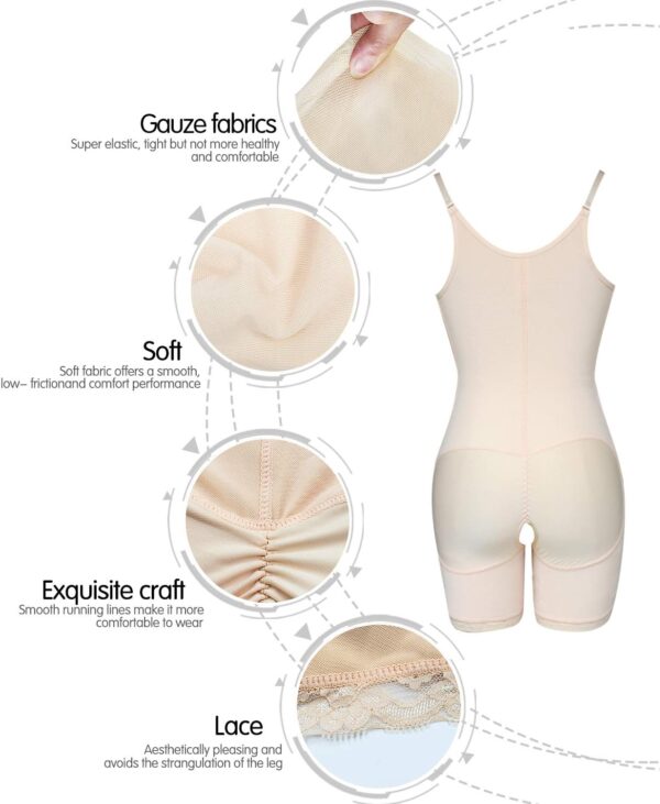 NonEcho Women Full Tummy Control Seamless Slimming Shapewear Bodysuit Butt Lifter Slimmer Plus Size - Image 3