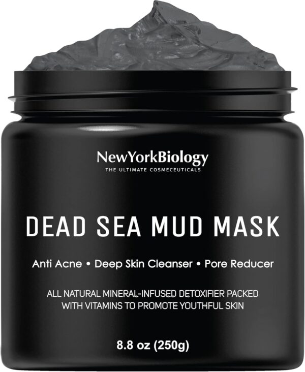 New York Biology Dead Sea Mud Mask for Face and Body - Spa Quality Pore Reducer for Acne, Blackheads & Oily Skin, Natural Skincare for Women, Men - Tightens Skin for A Healthier Complexion - 8.8 oz - Image 2