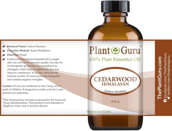 Cedarwood (Himalayan) Essential Oil 4 oz 100% Pure Undiluted Therapeutic Grade for Skin, Body and Hair Growth. Great for Aromatherapy Diffuser and DIY Soap Making - Image 3