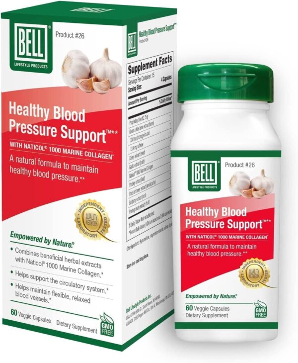 Bell Healthy Blood Pressure Support™ Unique Blend - Natural Blend of Green Coffee Bean Extract, Garlic & Celery Seed Extract Supplements- 60 Capsules, Vegan, Non-GMO - Image 2